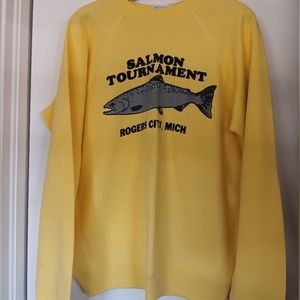 1980s Salmon Tournement Rogers City Michigan Sweatshirt